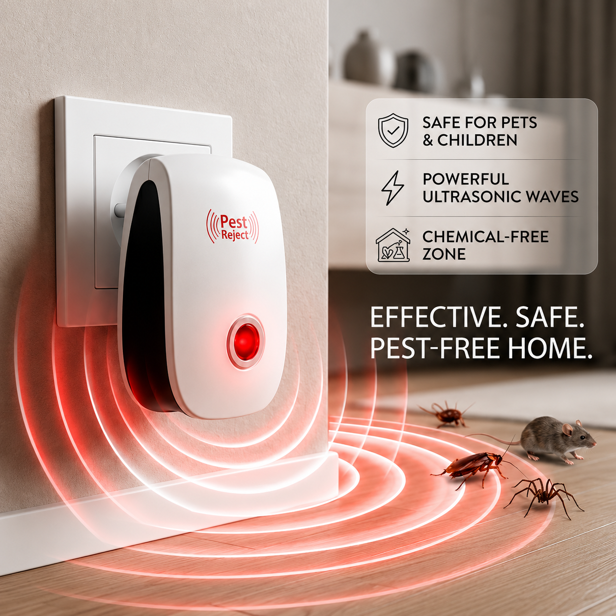 Smart Ultrasonic Power – Total Protection from Insects🛡️